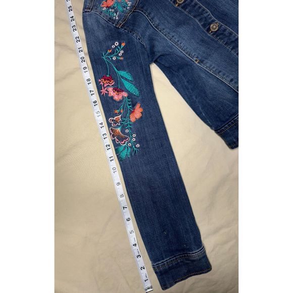 Women’s P.S. by Aéropostale, Embroidered Jean Jacket, 14 Blue - Picture 15 of 16